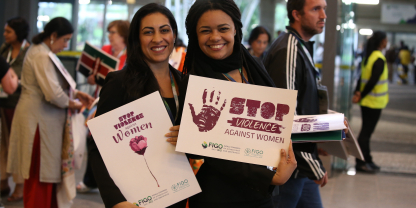 Two Women at VAWG Protest FIGO 2018