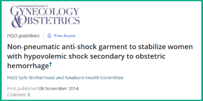 Non-pneumatic anti-shock garment to stabilize women with hypovolemic shock