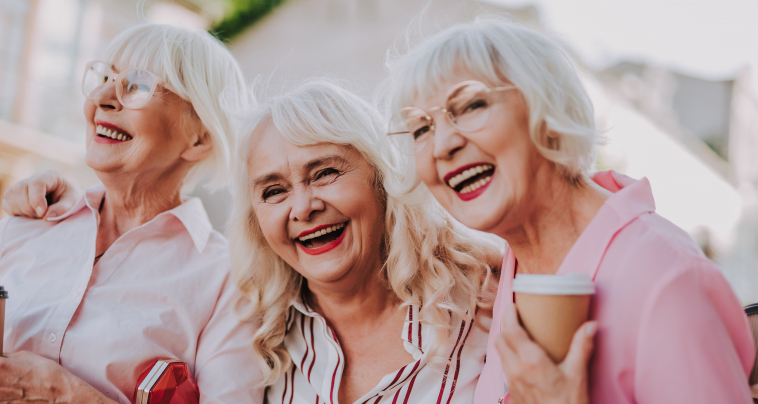 healthy ageing - white haired women